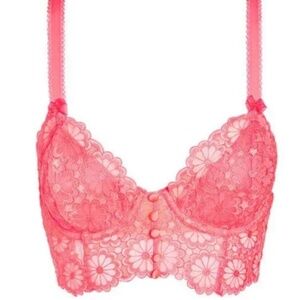 For Love & Lemons/Victoria's Secret Daisy Lace Long Line Bra, Size L, NWT